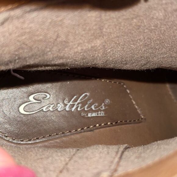 Earthies‎ by Earth Apollo Leather Calf Fur Leopard Ankle Boots. Size 7 NWOB - Picture 9 of 10